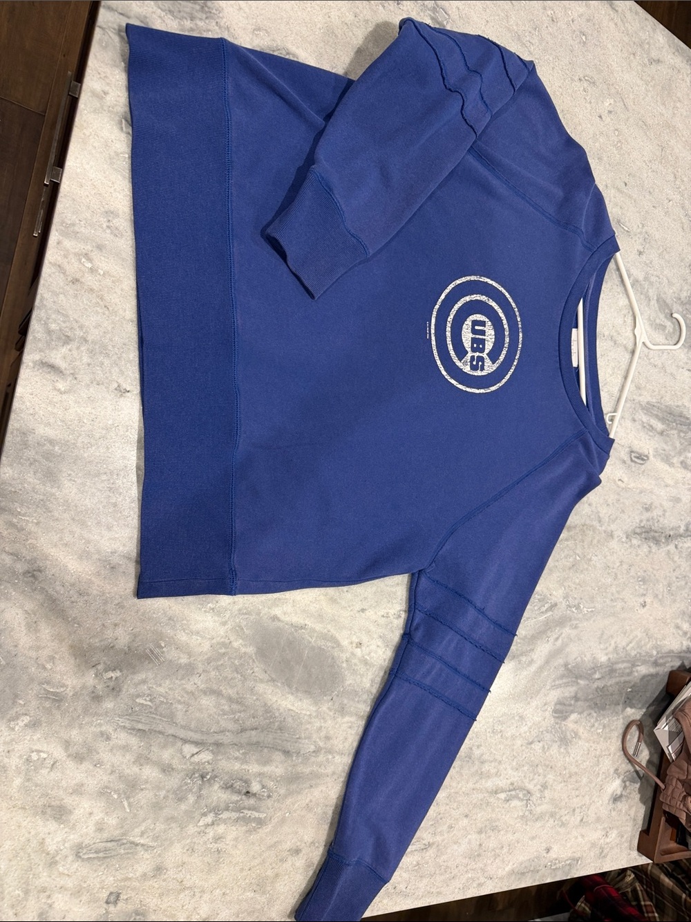 Blue Crewneck Sweatshirt with Circular Logo
